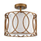Vintage Dimmable LED Ceiling Light Drum Shade Brass and Rust Finish